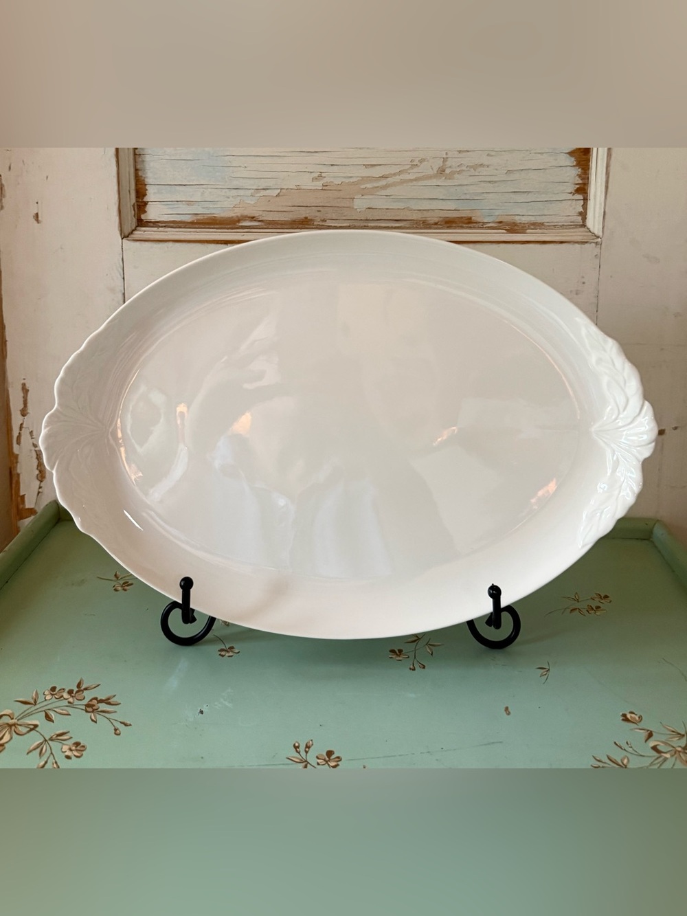 Vintage Villeroy & Boch Luxembourg- Foglia, Porcelain Oval Serving Platter,White